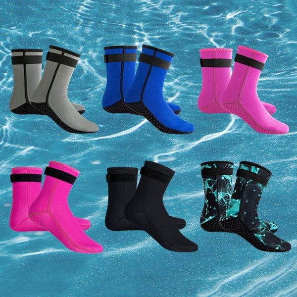 3mm Waterproof Long Beach Diving Socks Warm Non-slip Snorkeling Socks, Size: XS (Black) - Image 2