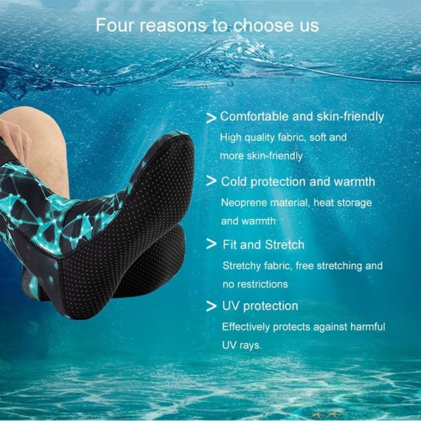 3mm Waterproof Long Beach Diving Socks Warm Non-slip Snorkeling Socks, Size: XS (Black) - Image 8
