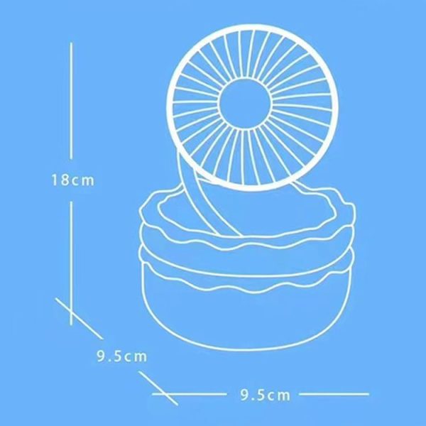 Hamburger Shaped Mini Desktop Fan with Cosmetic Mirror (Yellow) - Image 3