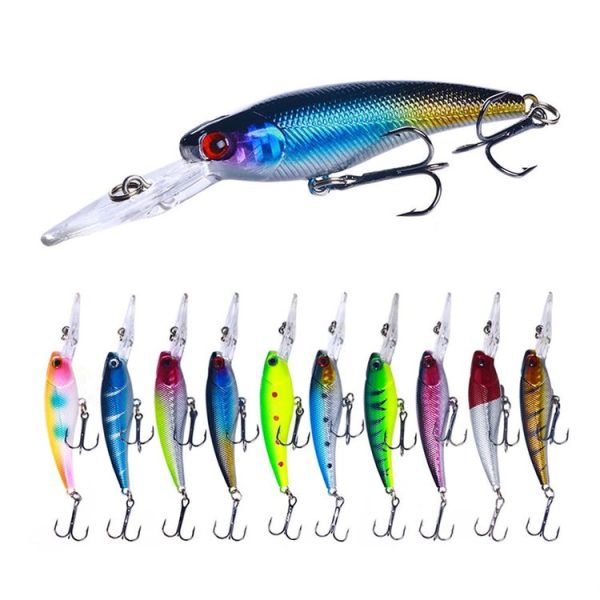 10colors / Set HENGJIA MI103 Diving Minnow Dummy Bait Biomimetic Lua Hard Lure, Size: 9.5cm 7.2g - Image 2