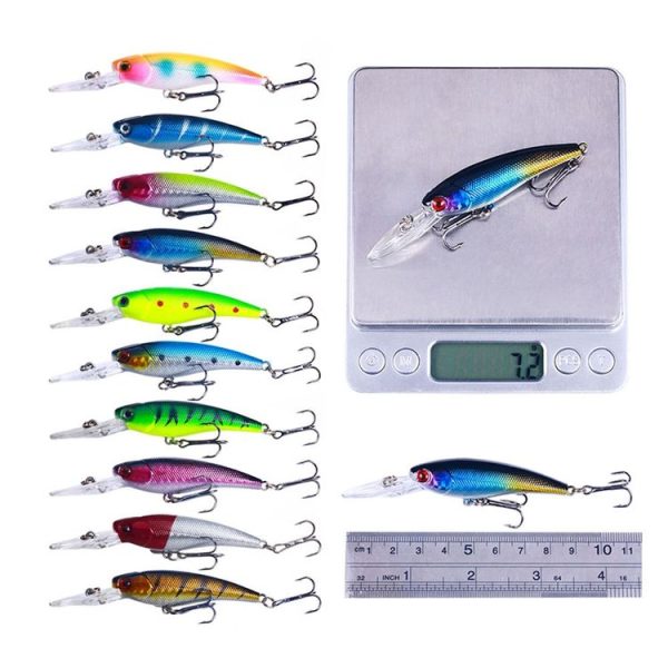 10colors / Set HENGJIA MI103 Diving Minnow Dummy Bait Biomimetic Lua Hard Lure, Size: 9.5cm 7.2g - Image 3