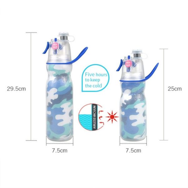470ml Summer Outdoor Sports Training Spray Cooling Water Cup, Color: Dream Purple 3-layers - Image 2