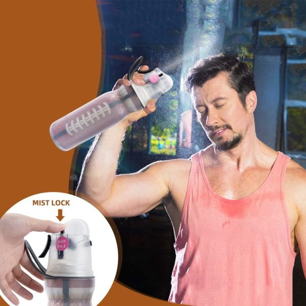470ml Summer Outdoor Sports Training Spray Cooling Water Cup, Color: Dream Purple 3-layers - Image 8
