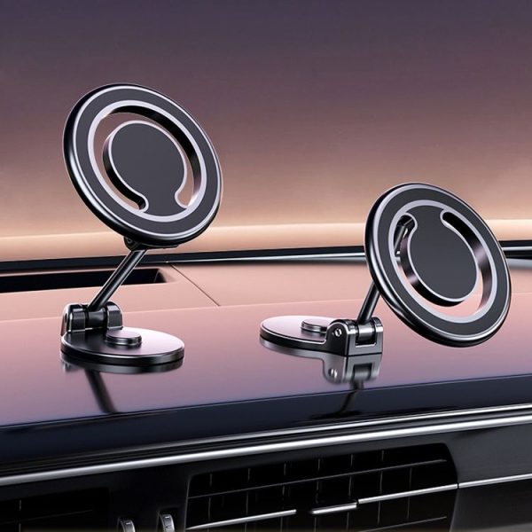 D33 Magnetic Folding Car Phone Holder Rotatable Dashboard Stick-On Navigation Stand - Image 2