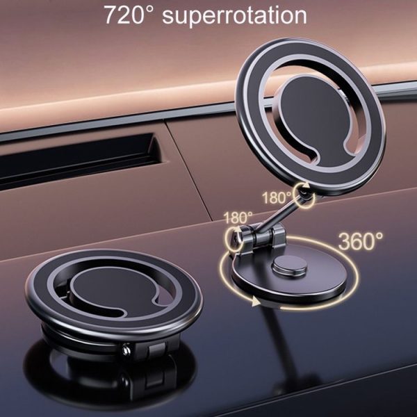 D33 Magnetic Folding Car Phone Holder Rotatable Dashboard Stick-On Navigation Stand - Image 7