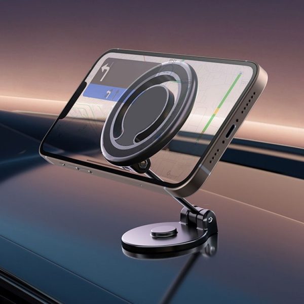 D33 Magnetic Folding Car Phone Holder Rotatable Dashboard Stick-On Navigation Stand - Image 9
