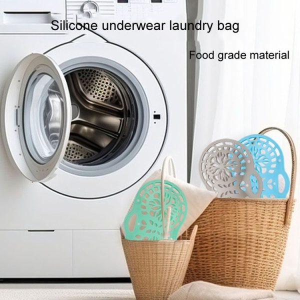 Silicone Bra Laundry Bag Anti-Distortion Filter Washing Protective Bag For Washing Machine (Gray) - Image 6