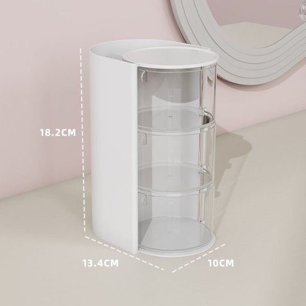 Desktop Powder Puff Storage Box Dust-proof Rotating Makeup Brush Storage Bucket, Color: A Model - Image 2