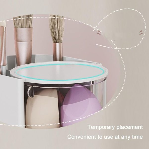 Desktop Powder Puff Storage Box Dust-proof Rotating Makeup Brush Storage Bucket, Color: A Model - Image 4