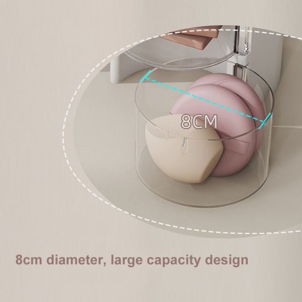 Desktop Powder Puff Storage Box Dust-proof Rotating Makeup Brush Storage Bucket, Color: A Model - Image 6