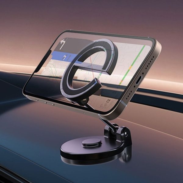 D38 Letter E Magnetic Folding Car Phone Holder Rotatable Dashboard Stick-On Navigation Stand - Image 10