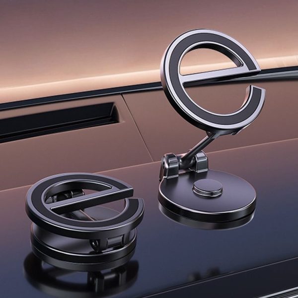 D38 Letter E Magnetic Folding Car Phone Holder Rotatable Dashboard Stick-On Navigation Stand - Image 2