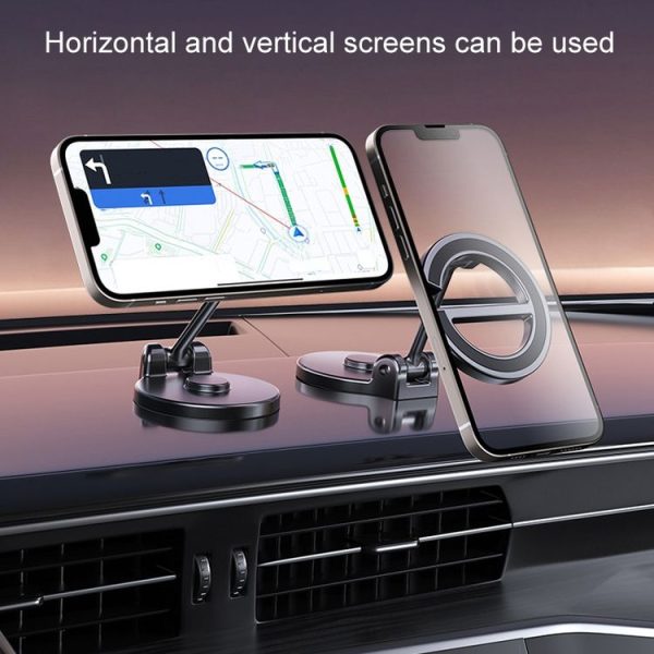 D38 Letter E Magnetic Folding Car Phone Holder Rotatable Dashboard Stick-On Navigation Stand - Image 9