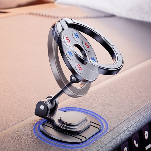 D50-1 Magnetic Folding Car Phone Holder Rotatable Dashboard Stick-On Navigation Stand - Image 2