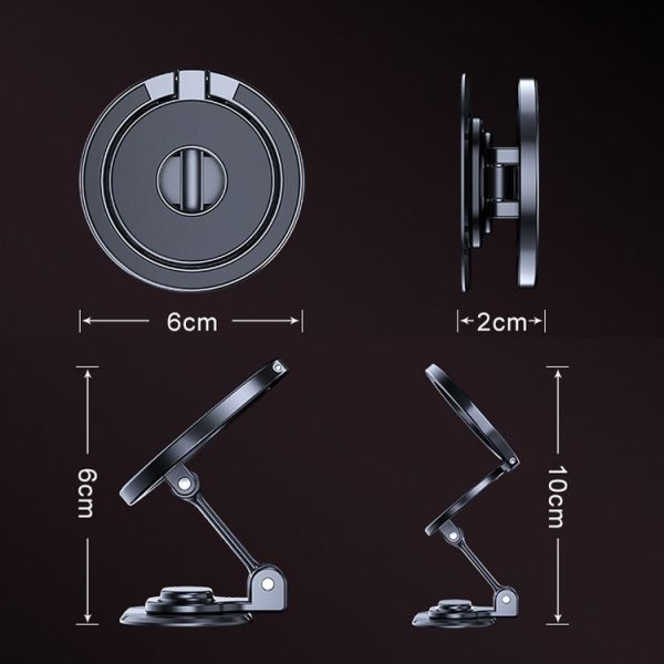 D50-1 Magnetic Folding Car Phone Holder Rotatable Dashboard Stick-On Navigation Stand - Image 3