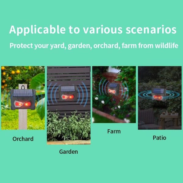 Outdoor Ultrasonic Solar Mouse Repeller LED Flash Animal Repeller (SJZ059) - Image 8