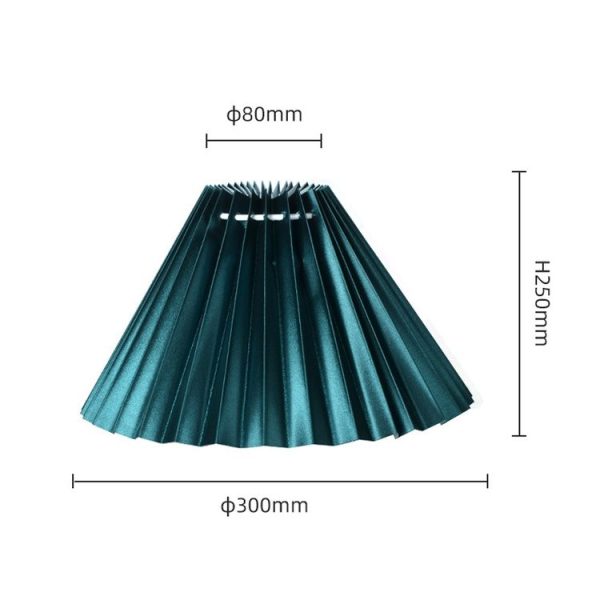 Table Lamp Shade Pleated KD Bedside Fabric Woven Lampshade Bedroom Floor Lamp Housing (Apricot) - Image 4
