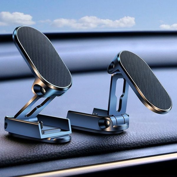 D11 Magnetic Folding Car Phone Holder Rotatable Dashboard Stick-On Navigation Stand (Silver Frosted) - Image 2