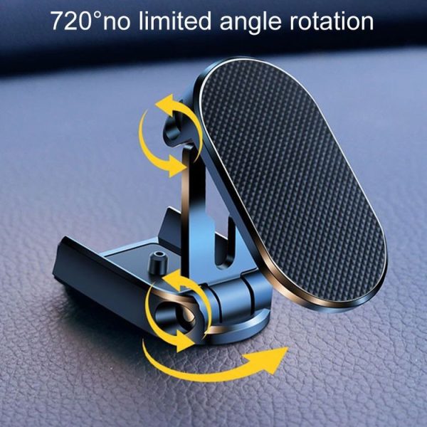 D11 Magnetic Folding Car Phone Holder Rotatable Dashboard Stick-On Navigation Stand (Silver Frosted) - Image 4