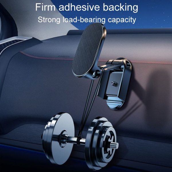 D11 Magnetic Folding Car Phone Holder Rotatable Dashboard Stick-On Navigation Stand (Silver Frosted) - Image 6