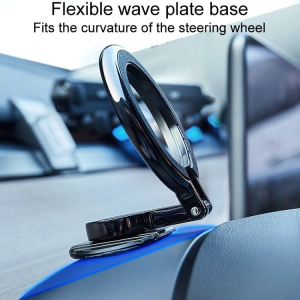 D21 Magnetic Folding Car Phone Holder Rotatable Steering Wheel Stick-On Navigation Stand - Image 3