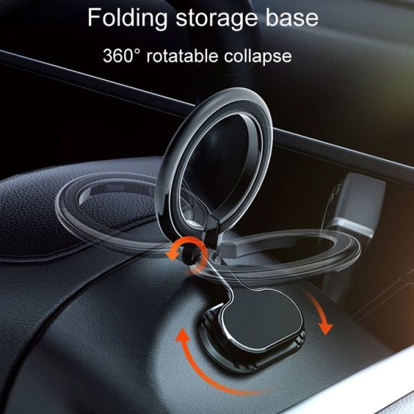 D21 Magnetic Folding Car Phone Holder Rotatable Steering Wheel Stick-On Navigation Stand - Image 6