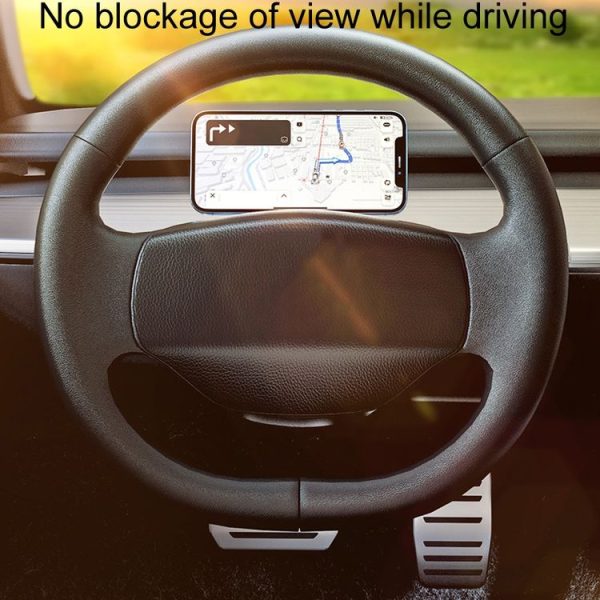 D21 Magnetic Folding Car Phone Holder Rotatable Steering Wheel Stick-On Navigation Stand - Image 7