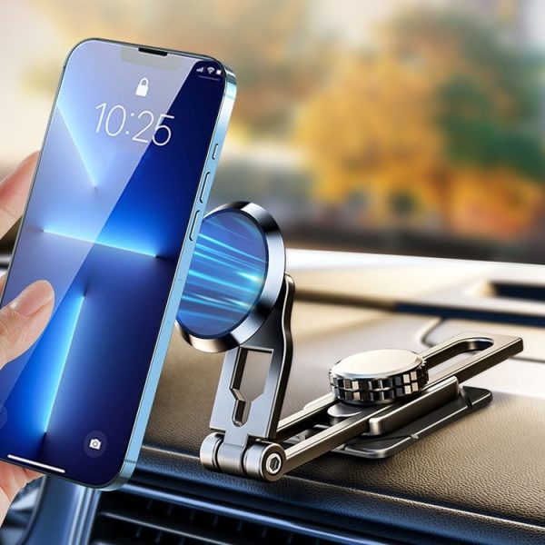 D31 Foldable Suspension Car Phone Holder Magnetic Slide Type Metal Navigation Stand - Image 11