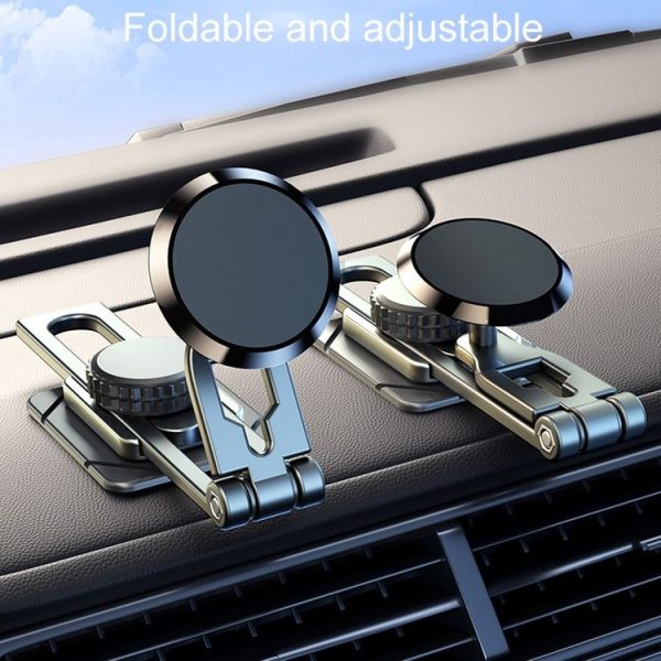 D31 Foldable Suspension Car Phone Holder Magnetic Slide Type Metal Navigation Stand - Image 4