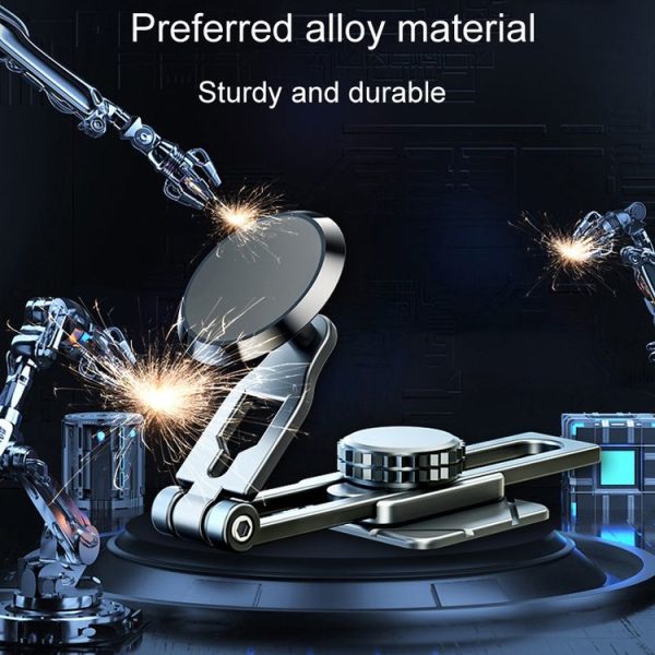 D31 Foldable Suspension Car Phone Holder Magnetic Slide Type Metal Navigation Stand - Image 5