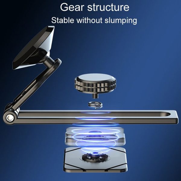 D31 Foldable Suspension Car Phone Holder Magnetic Slide Type Metal Navigation Stand - Image 7