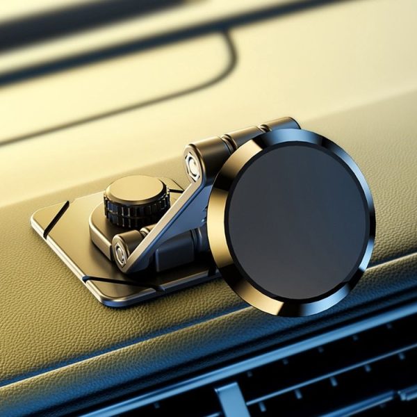 D30 Foldable Suspension Car Phone Holder Magnetic Adhesive Type Metal Navigation Stand - Image 2