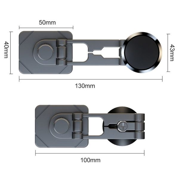 D30 Foldable Suspension Car Phone Holder Magnetic Adhesive Type Metal Navigation Stand - Image 3