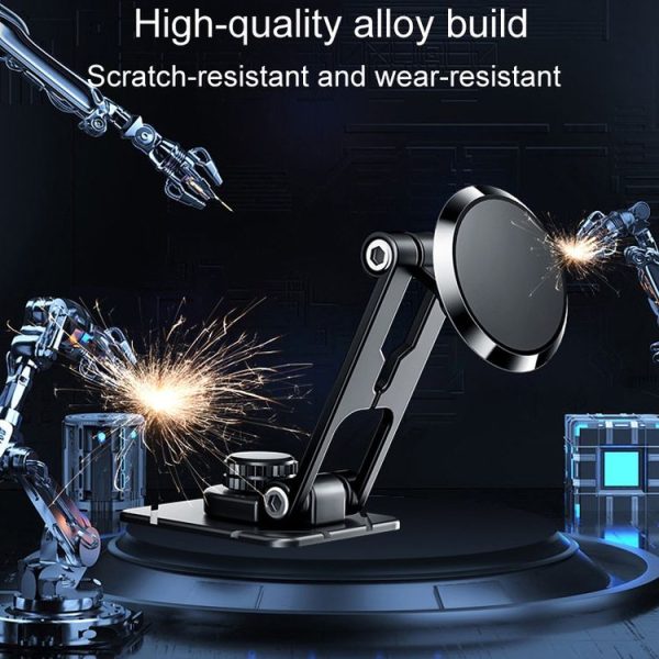 D30 Foldable Suspension Car Phone Holder Magnetic Adhesive Type Metal Navigation Stand - Image 4