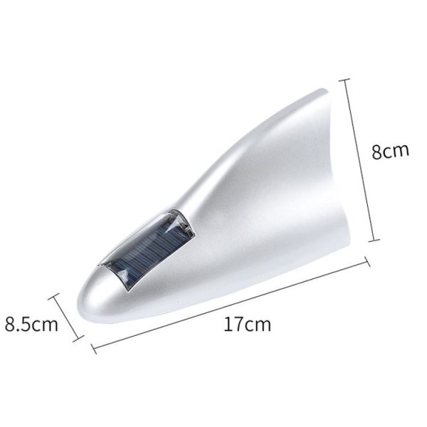 Solar Remote Control Signal Radio Shark Fin Antenna Anti-Tailgating Roof Warning Light (Red) - Image 3
