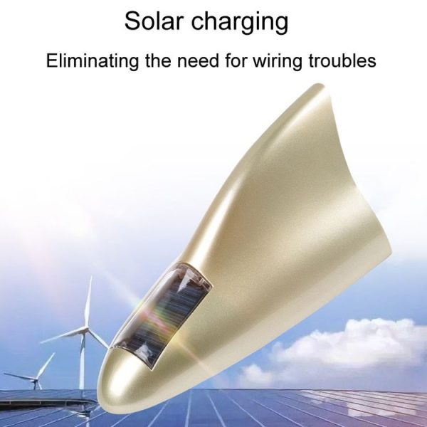Solar Remote Control Signal Radio Shark Fin Antenna Anti-Tailgating Roof Warning Light (Red) - Image 4
