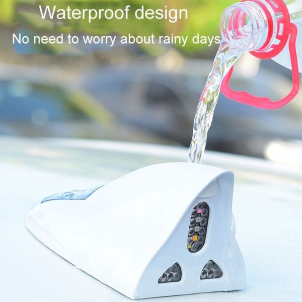 Solar Remote Control Signal Radio Shark Fin Antenna Anti-Tailgating Roof Warning Light (Red) - Image 7