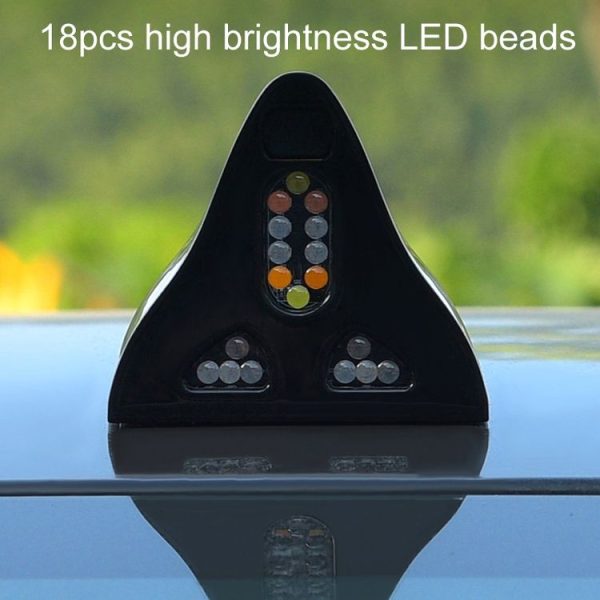 Solar Remote Control Signal Radio Shark Fin Antenna Anti-Tailgating Roof Warning Light (Red) - Image 9