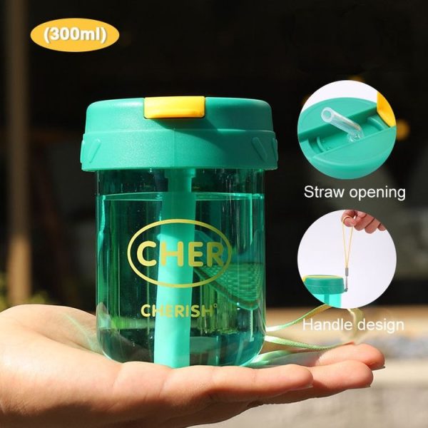 300ml Mini Children Water Mug Leakage-proof Student Plastic Portable Straw Cup (Yellow) - Image 10