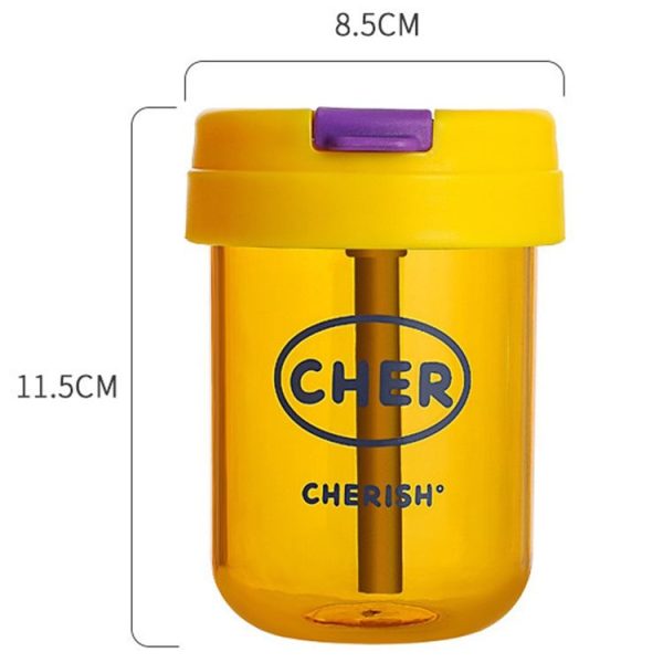 300ml Mini Children Water Mug Leakage-proof Student Plastic Portable Straw Cup (Yellow) - Image 4