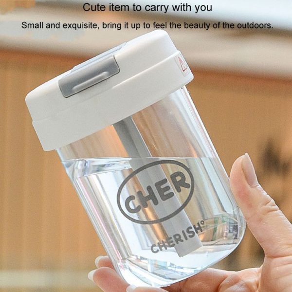 300ml Mini Children Water Mug Leakage-proof Student Plastic Portable Straw Cup (Yellow) - Image 7