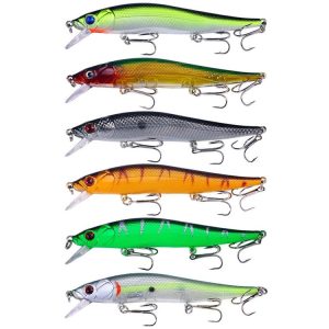 6colors / Set HENGJIA MI169 Submerged Minnow Dummy Bait Lua Hard Fishing Lures, Size: 12cm 13.6g