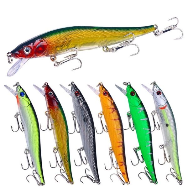 6colors / Set HENGJIA MI169 Submerged Minnow Dummy Bait Lua Hard Fishing Lures, Size: 12cm 13.6g - Image 2