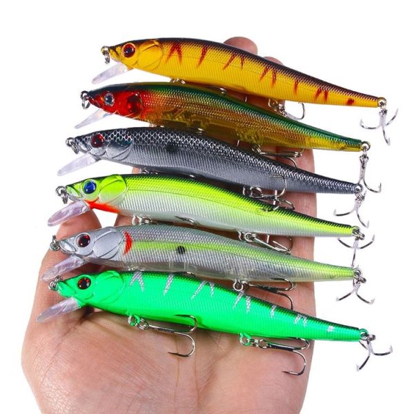 6colors / Set HENGJIA MI169 Submerged Minnow Dummy Bait Lua Hard Fishing Lures, Size: 12cm 13.6g - Image 4