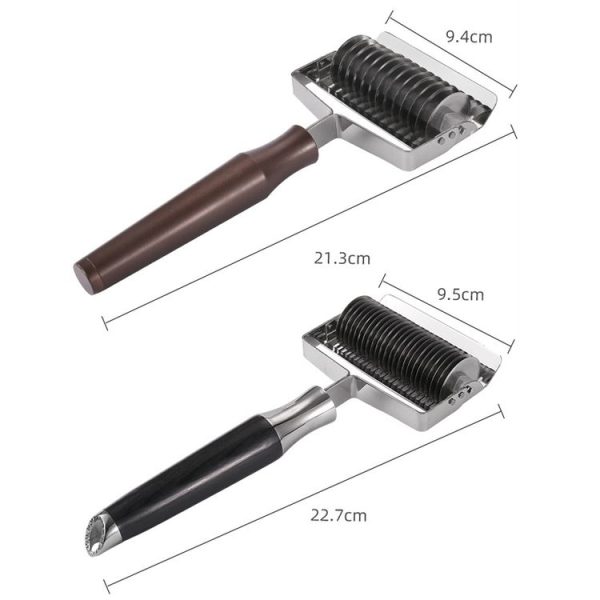 304 Stainless Steel Pusher Multifunctional Noodle Sword Thickening Kitchen Noodle Cutter, Style: Aluminum Handle 5mm - Image 3