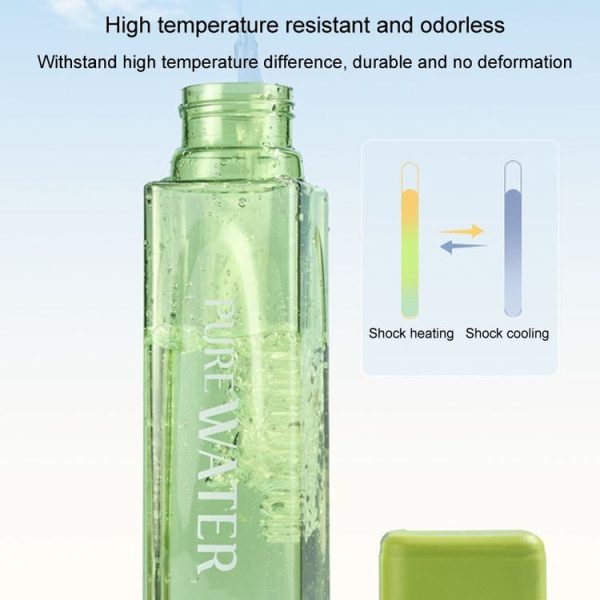 500ml Simple Square Mug Portable Leak-Proof Plastic Cup Sports Camping Bottle (White) - Image 5