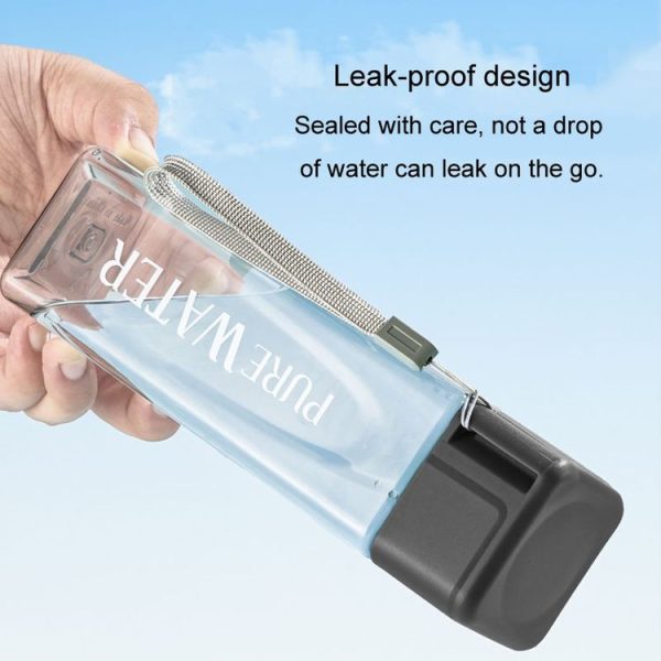500ml Simple Square Mug Portable Leak-Proof Plastic Cup Sports Camping Bottle (White) - Image 6