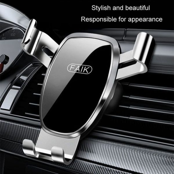 FAIK Car Cell Phone Holder Air Vent Triangle Gravity Sensor Car Phone Bracket, Color: Black Frosted Model - Image 10