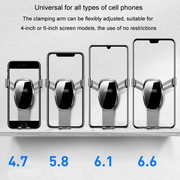 FAIK Car Cell Phone Holder Air Vent Triangle Gravity Sensor Car Phone Bracket, Color: Black Frosted Model - Image 12