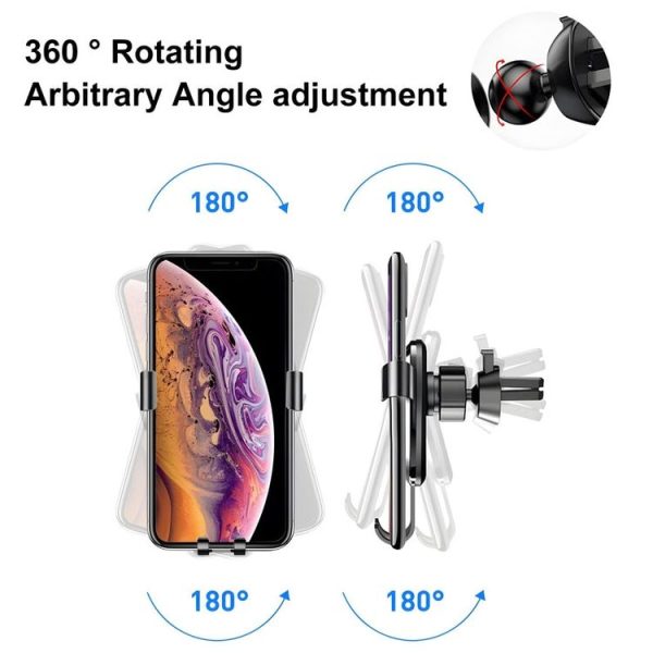 FAIK Car Cell Phone Holder Air Vent Triangle Gravity Sensor Car Phone Bracket, Color: Black Frosted Model - Image 5